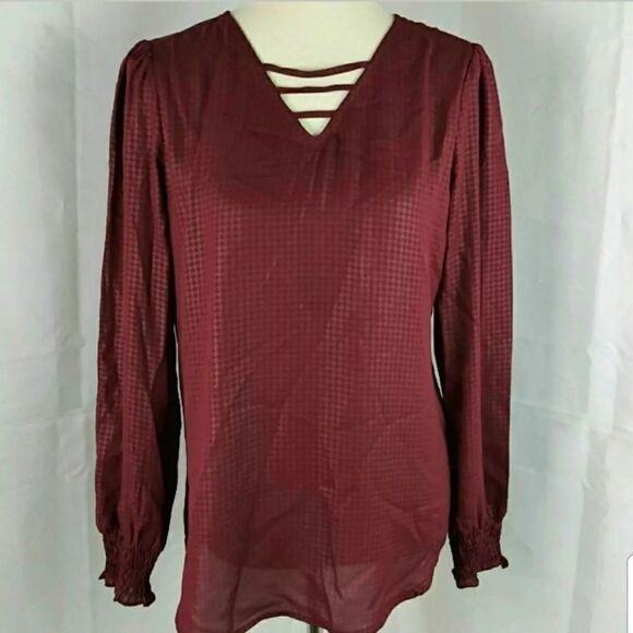 Maurices Blouse Size S Career Professional Wine - Picture 1 of 4